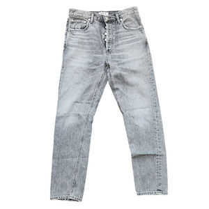 AGOLDE Jamie Straight Jeans in East Village High Waist Rise Button Fly Gray 28
